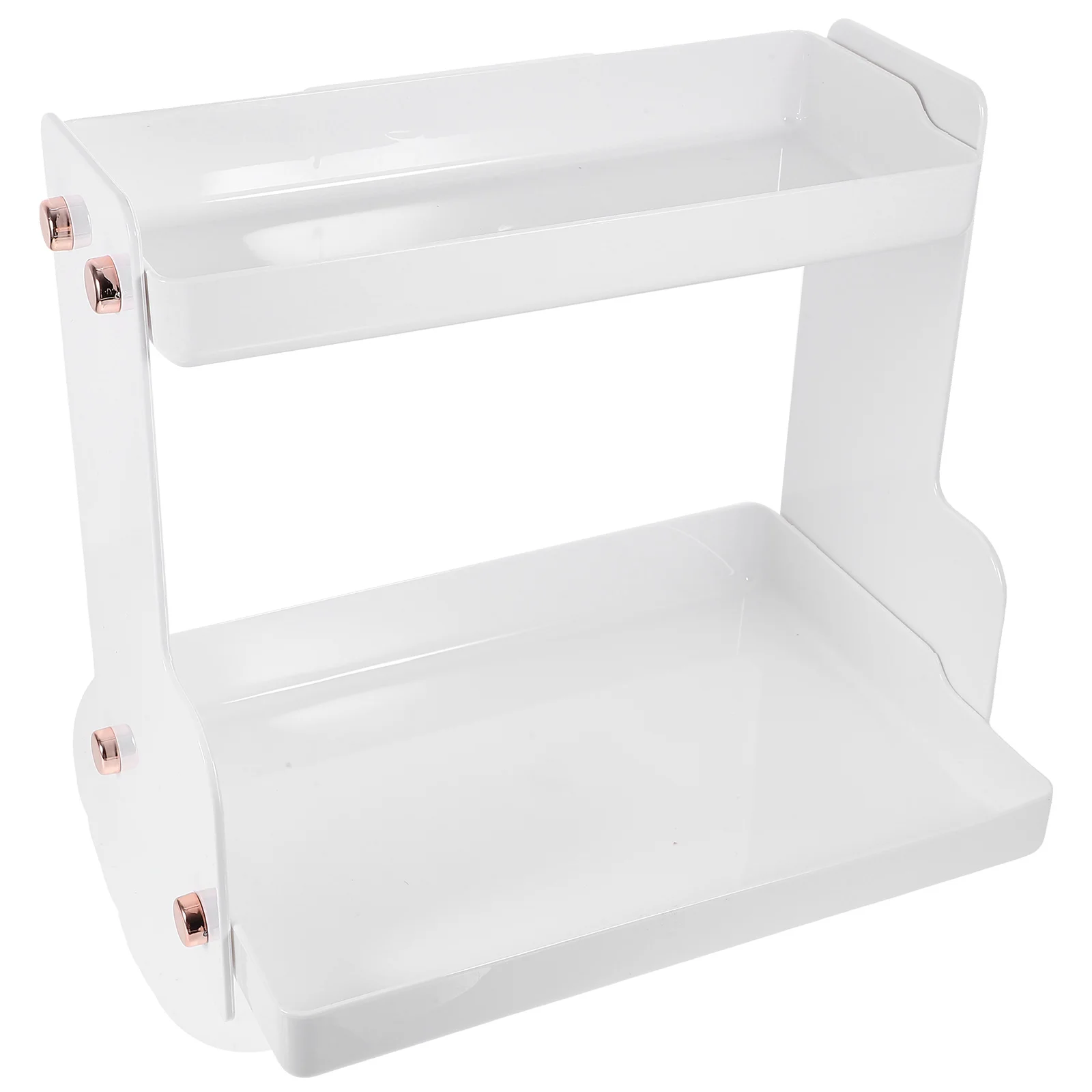 

White 2 Tier Makeup Storage Shelf Cosmetics ganizer Countertop Bathroom Desk Toiletry Holder Spice Rack Kitchen Storage