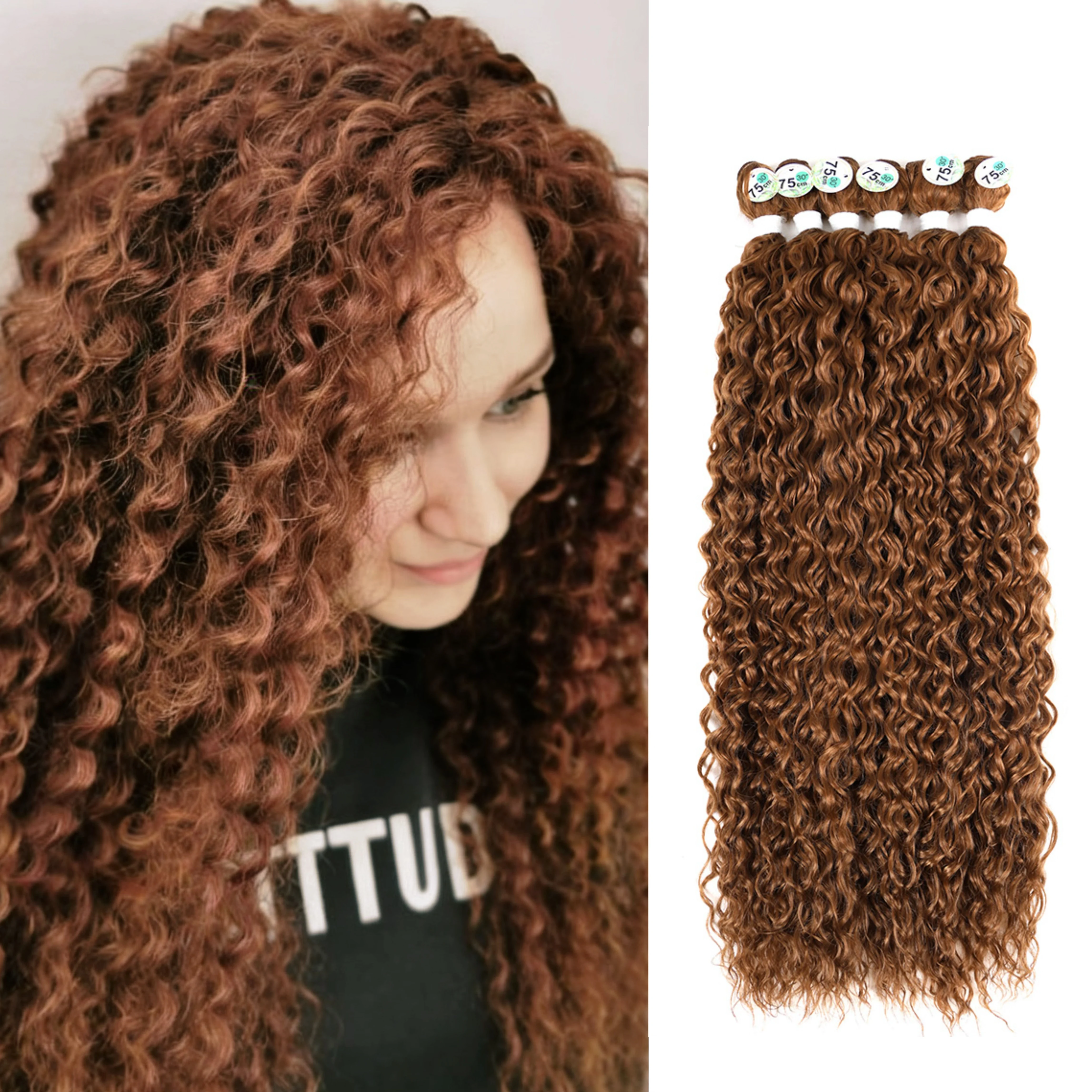 合成カーリーヘアバンドル-ウォーターウェーブヘアエクステンション-3個-パック-100g-ブラック-耐熱ファイバー-キンキーカーリーヘア-女性用