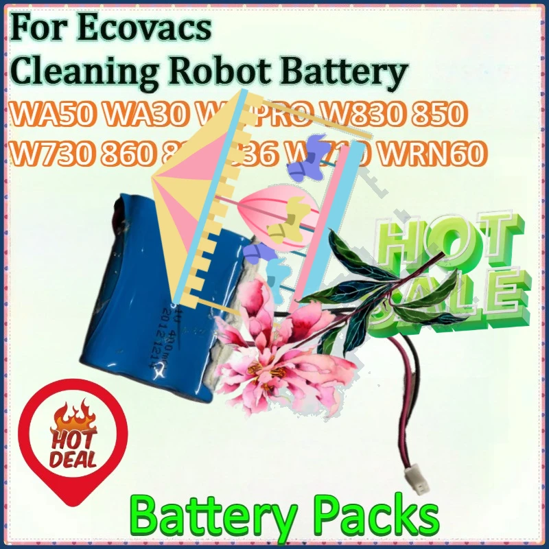

Newly upgraded S07-LI-222-3000 for Ecovacs Cleaning Robot WA50 WA30 W1 PRO W830 850 W730 860 833 836 W710 WRN60 Battery Packs