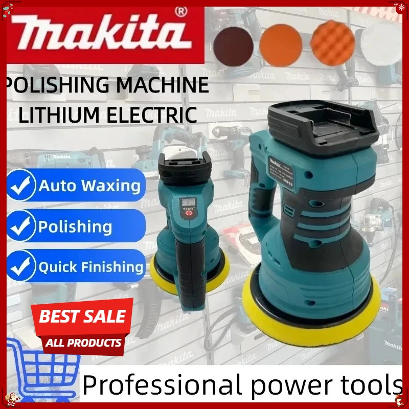 

Аккумуляторная полировальная машинка Makita с 8 регулируемыми скоростями для вощения, полировки и герметизации, электроинструмент для автомобиля