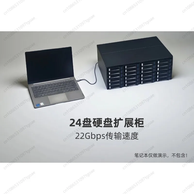 24-Bay Hard Drive Enclosure Thunderbolt 3/4 USB4 22Gbps High Speed Storage Expansion