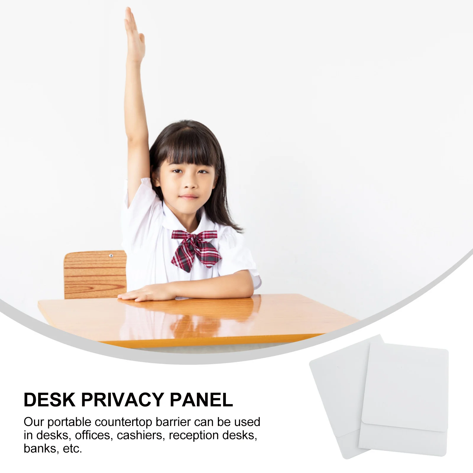 

2Pcs Students Desk Divider Privacy Board Protective Screen Barrier Countertop Sneeze Guard Panel Privacy Folders for Students