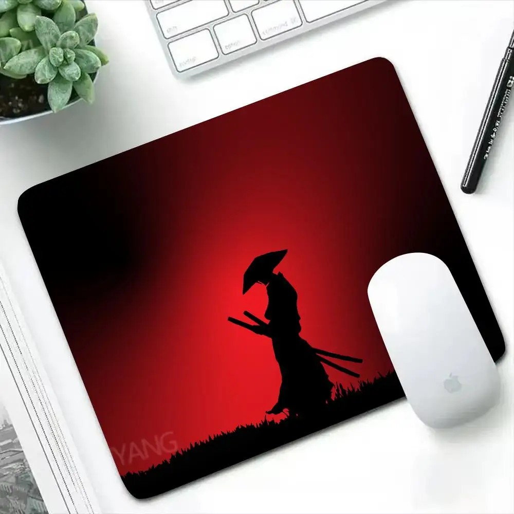 Japanese samurai Mouse Pad Office Computer Desk Mat Small Table Keyboard XS Mouse Pad Laptop  Non-slip Deskpad Home Decor Rug