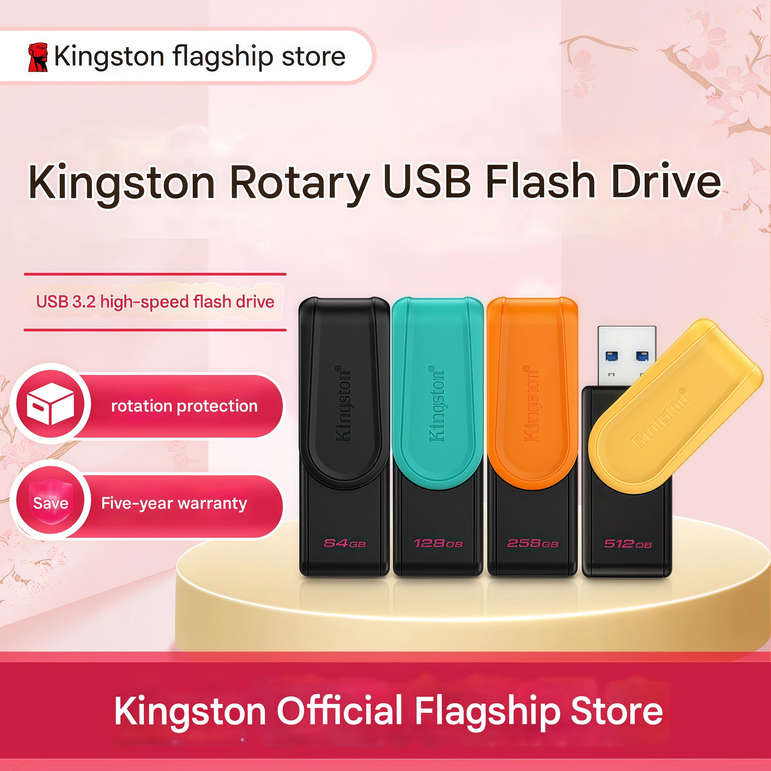 محرك أقراص فلاش USB أصلي من كينجستون، كاميرا أجهزة القياس في السيارة عالية السرعة، الهاتف المحمول/الكمبيوتر، DIY للطلاب