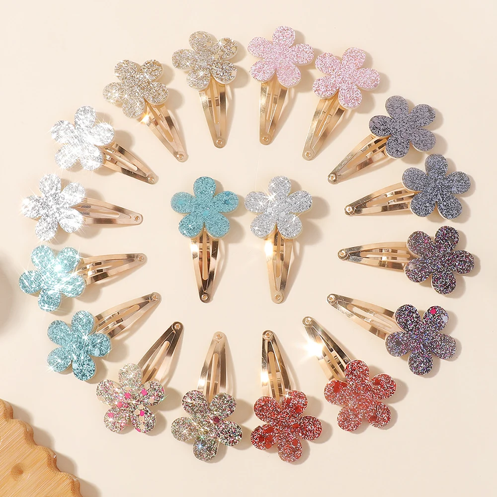 

16Pcs Fashion Glitter Rainbow Flower Rabbit BB Handmade Hairpins For Cute Girls Hair Clips Barrettes Headwear Hair Accessories