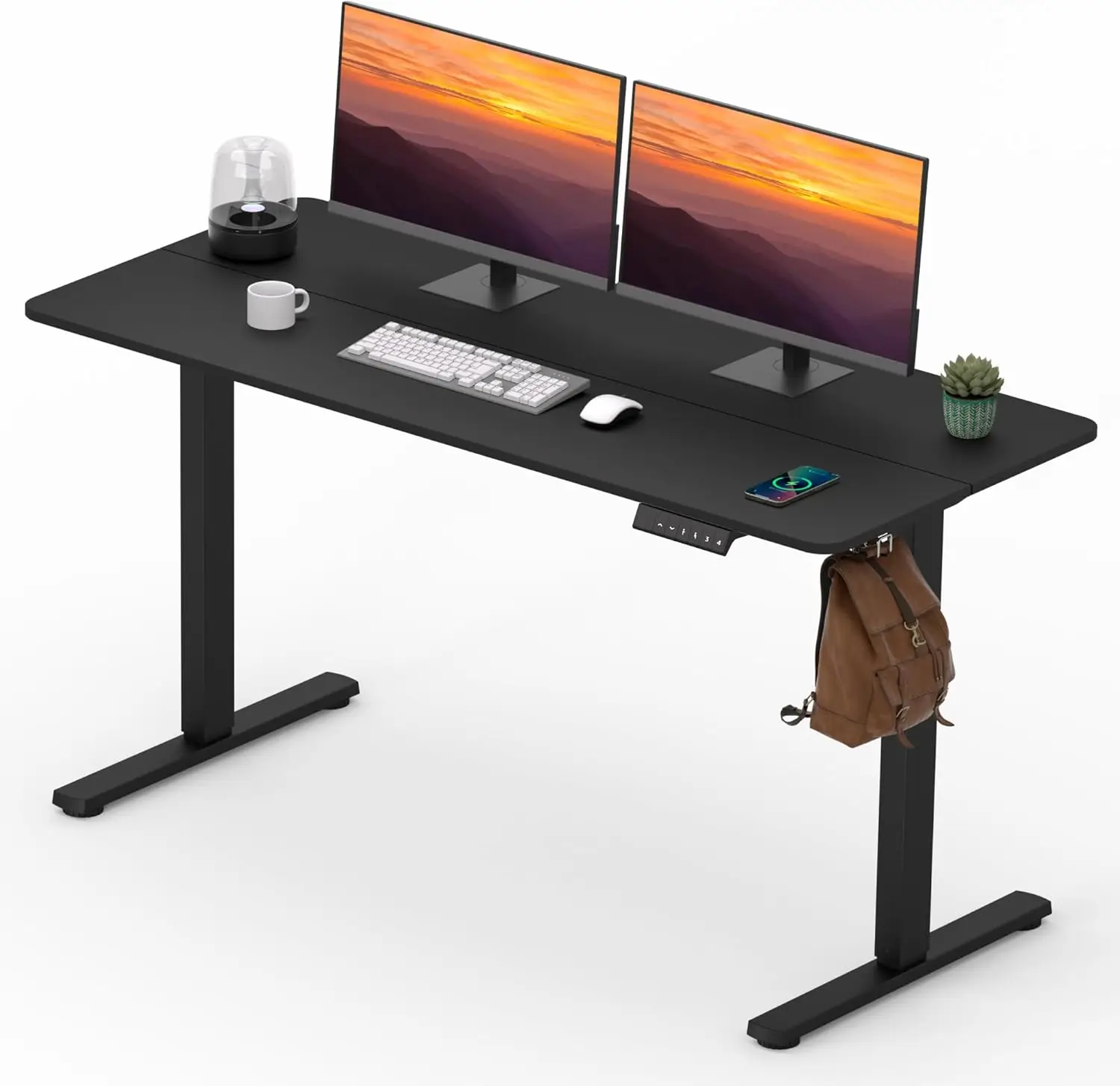 Adjustable Stand Up Desk with Memory Preset, Standing Desks 55 x 24 Inch Electric Home Office Desk Computer Workstation -NEW