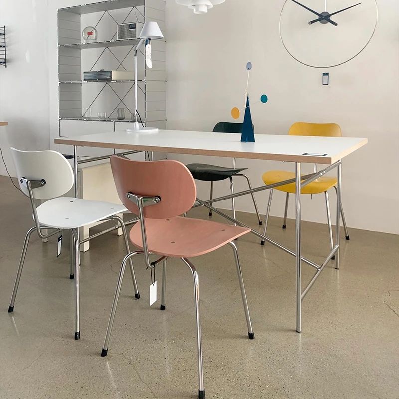 Escritorio minimalista Medieval rectangular de acero inoxidable