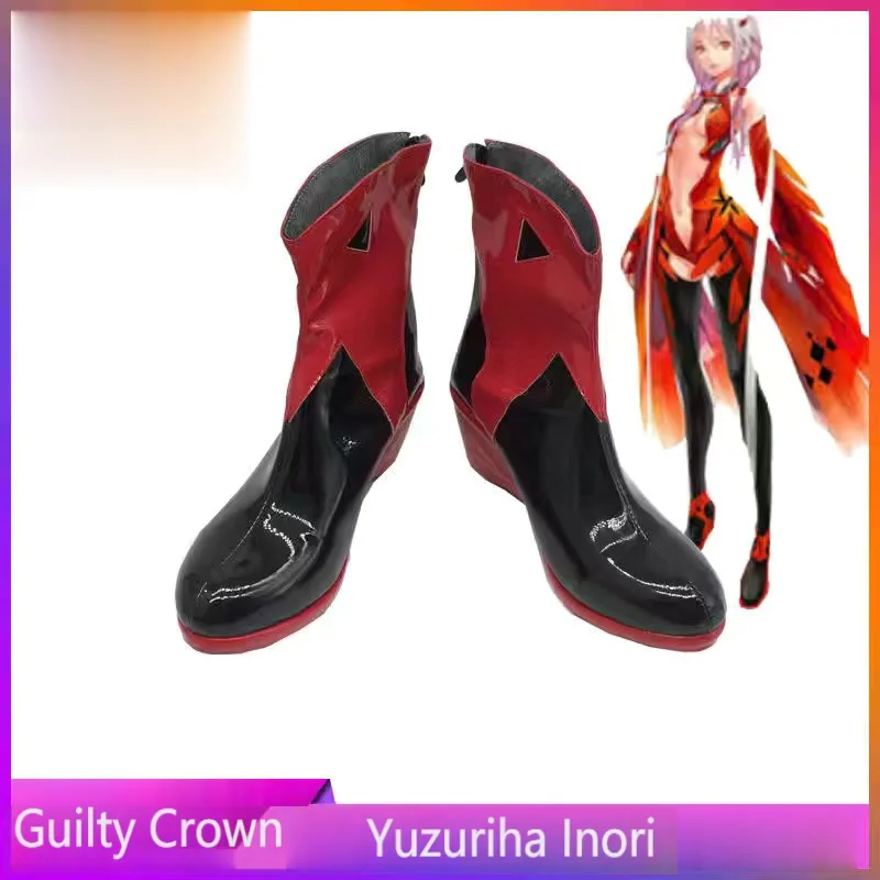 

Обувь для косплея в стиле аниме Guilty Crown Yuzuriha Inori, ботинки ручной работы из искусственной кожи, карнавальные вечерние сапоги для Хэллоуина