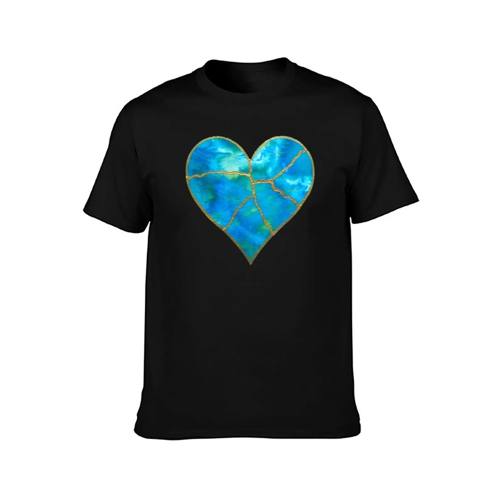 Kintsugi Mended Heart - Sea T-Shirt Casual Work Wear T-Shirt