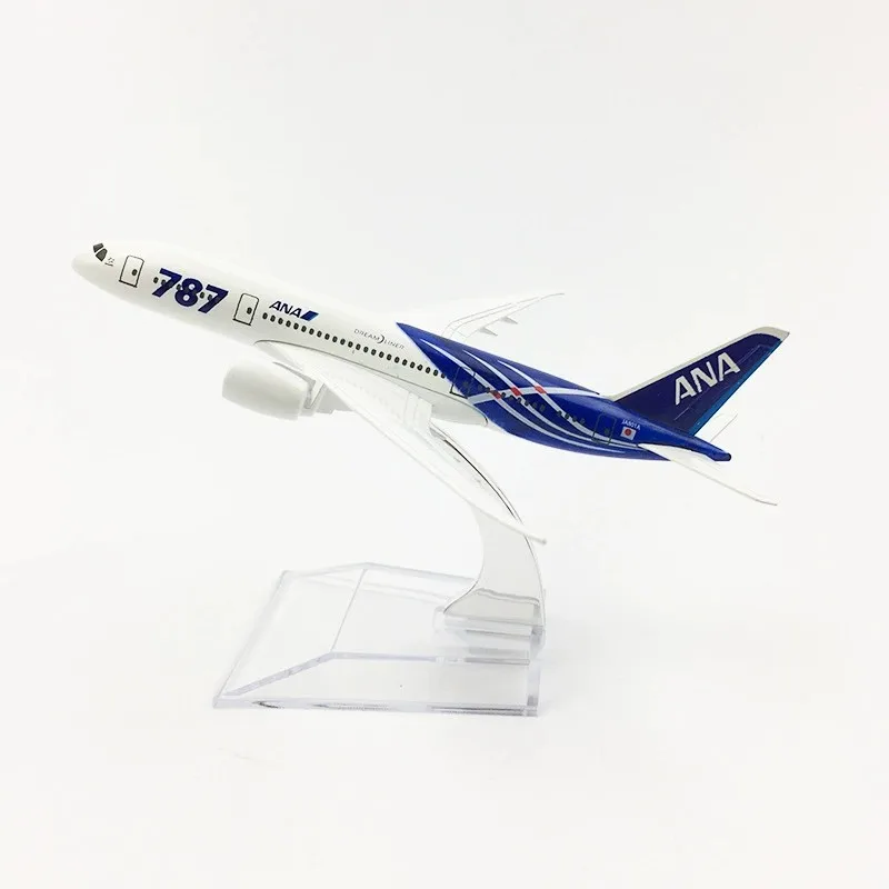 

Металлическая модель самолета ANA Japan All Nippon Airways B787, 16 см, масштаб 1/400, с подставкой, миниатюрный авиационный сувенир для энтузиастов