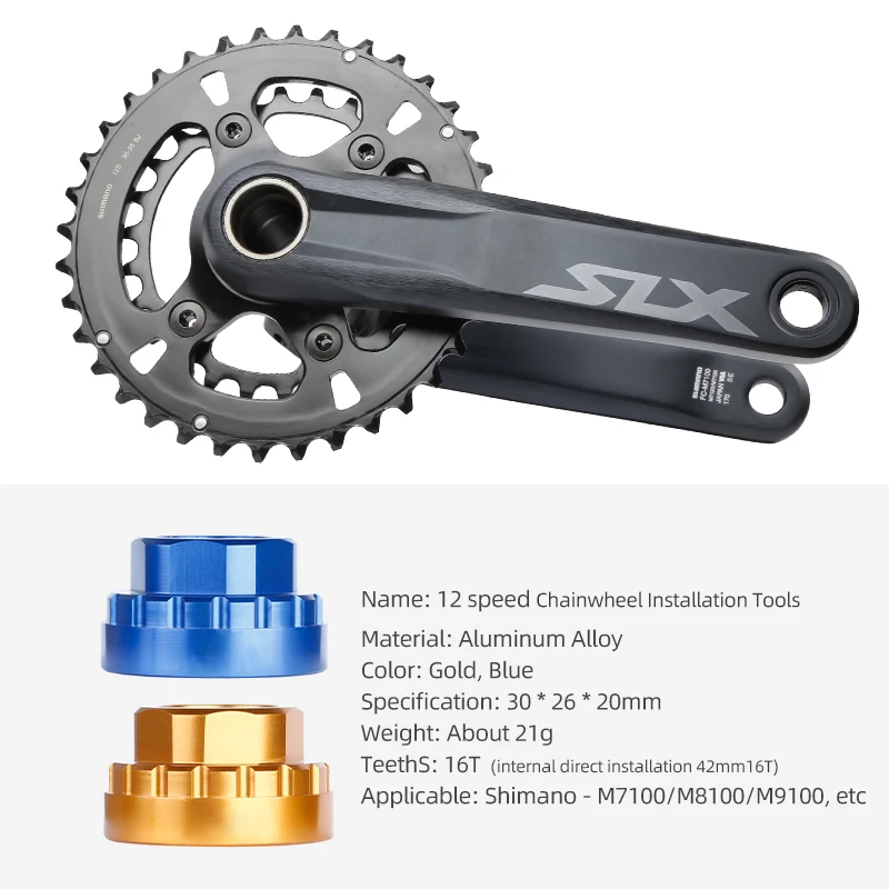 Herramienta de montaje de plato de 12 velocidades para Shimano SM-CRM95 SM-CRM85 SM-CRM75 TL-FC41 FC41 M9100 M8100 M7100 herramienta de reparación manivelas