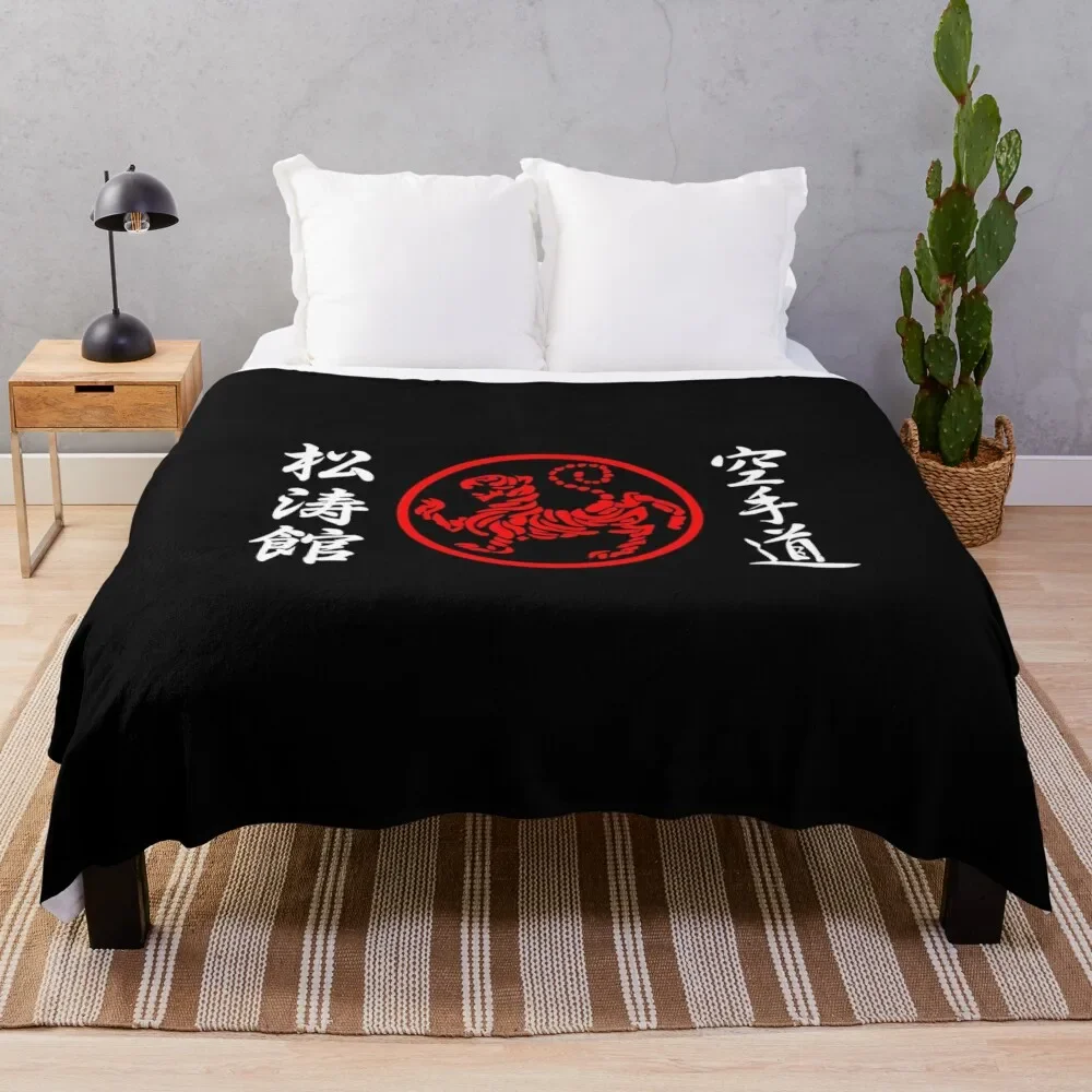 

Shotokan Symbol and Kanji on the sides white text Throw Blanket Summer Beddings halloween Sofa Blankets