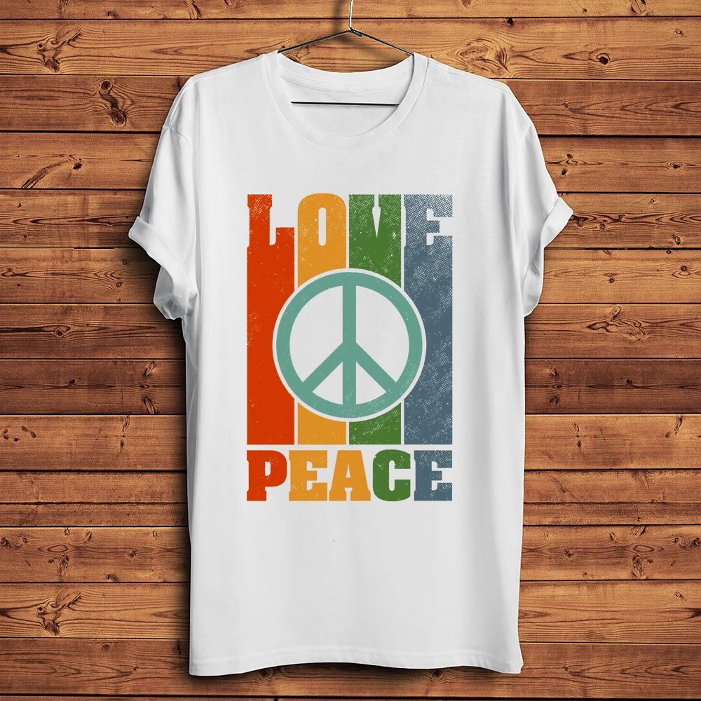 Old Hippies Not Die Funny vintage letter T Shirt Men Casual Tshirt Homme Unisex Streetware love peace Tee No-sticker print