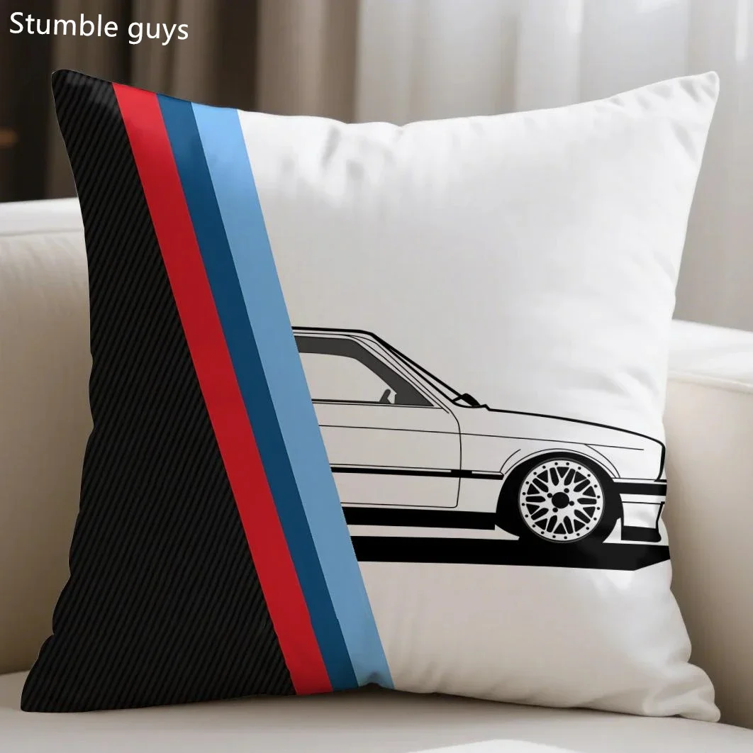 

BMW 45X45cm Sofa Cushion Cover M Power Sports Motorcycle Racing Decorative Daily Use