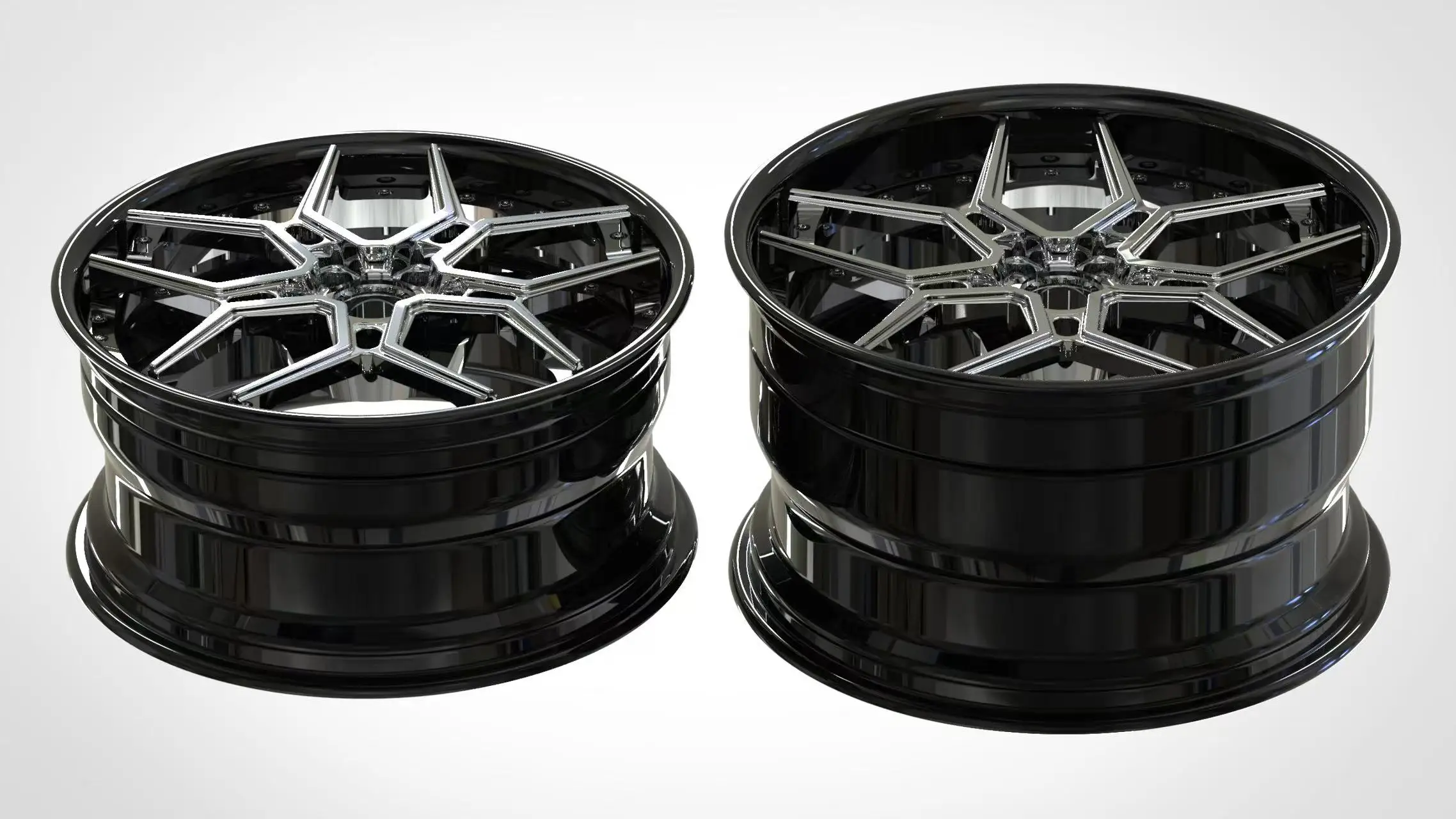 Black 2 pcs step lip forged alloy passenger car wheel rims size 17inch 5x1143 for LINCOLN Town Car (1998-2002)