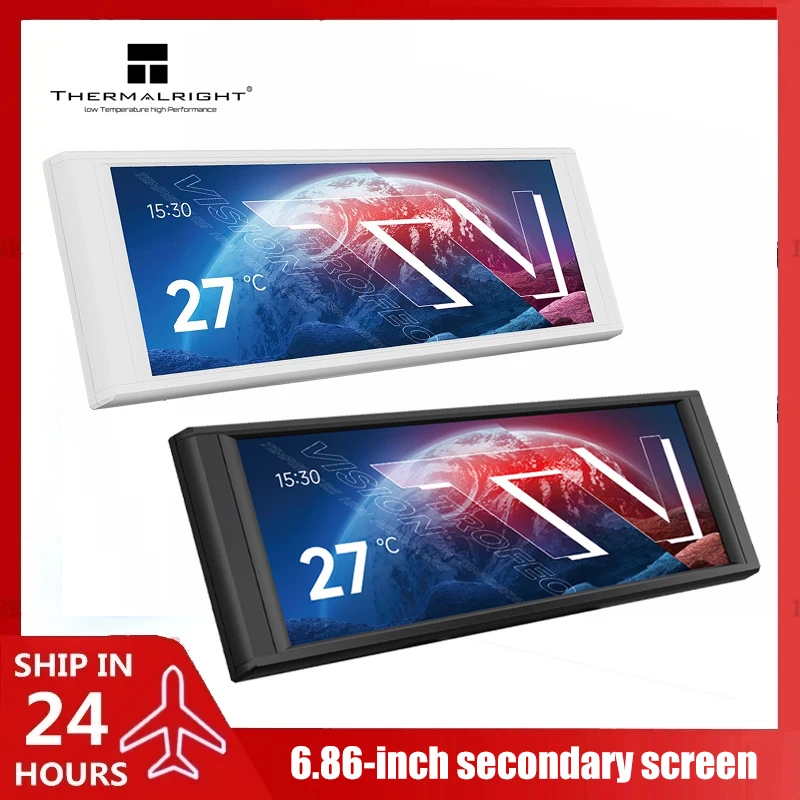

Thermalright TROFEO VISION LCD BLACK Vertical & Horizontal View 6.86-inch Magnetic Chassis Secondary Screen Type-C, Black/White