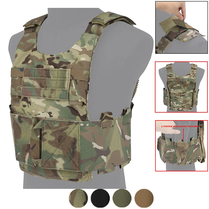 

Modular Rear Zipper Expansion Panel Secure Buckle Side Quick Access Panel for Outdoor Airsoft Vest Harness System Gear