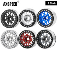 AXSPEED CNC Aluminium Alloy 2.2inch Beadlock Wheel Rims Hubs 25mm for Axial Wraith TRX-4 1/10 RC Rock Crawler Car Model Parts
