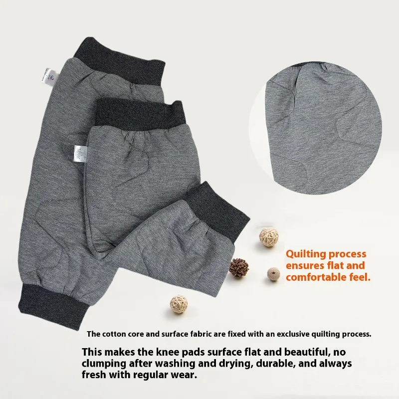 Verdickter Kniewärmer für ältere Frauen und Männer, extra lang, rutschfest, Thermo-Beinärmel, Schlafkomfort, Baumwolle, gepolstert, Kniestütze, Luft