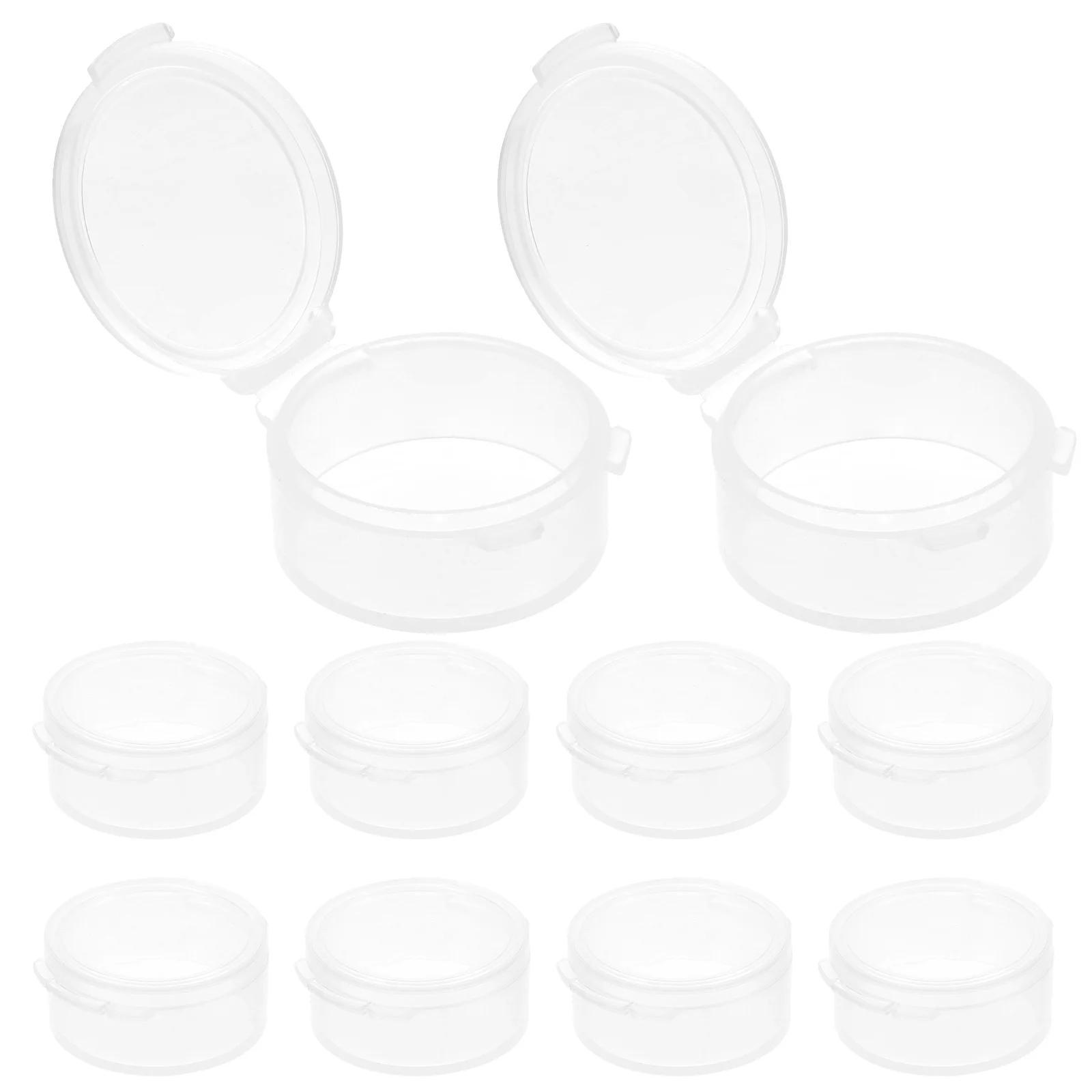 

10pcs Storage Boxes Transparent Round Plastic Container Cover For Jewelry Candies Cosmetics Baked Goods Party Favors