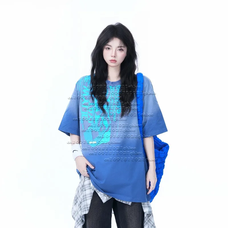 

Новая футболка с короткими рукавами и 3D-принтом American High Street, свободная, дышащая, быстросохнущая, верхняя тенденция