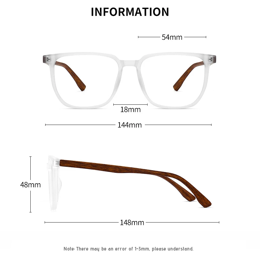 Wood Pattern Retro Anti Blue Light Glasses for Men Optical TR90 Male Square Glasses Frame Women Clear Lens Gift Frames F75233