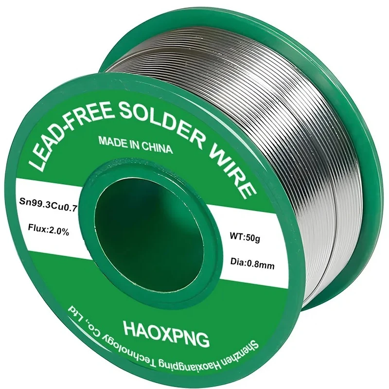 

Бессвинцовая паяльная проволока SN99.3CU0.7, экологически чистая паяльная проволока, маленькая рулонная упаковка, 50 г, 100 г