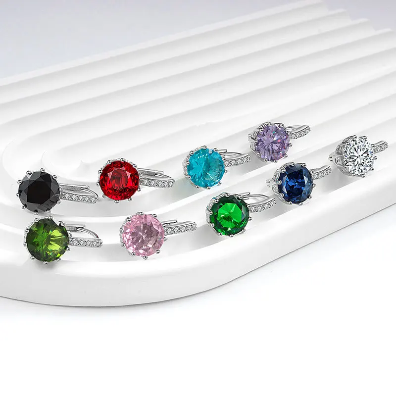 

Натуральный гранат, аметист, перидот, синий топаз, стерлинговое серебро 925 пробы, геометрические круглые серьги-кольца для женщин, красочные ювелирные изделия из драгоценных камней