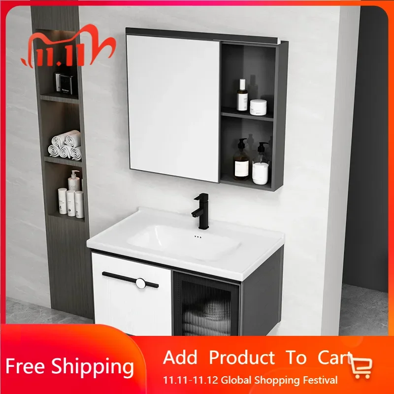 

Nordic Luxury Aluminum Bathroom Cabinet Smart Mirror Cabinet Modern Bathroom Vanity Cabinet Designer Vestidores Trendy Furniture