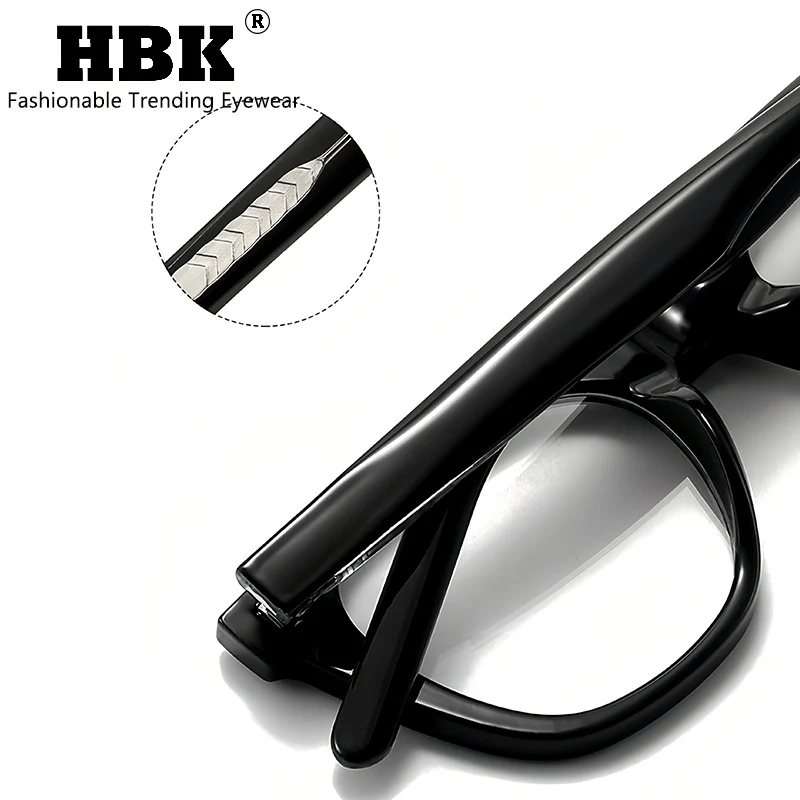 إطارات نظارات مربعة أنيقة من HBK للرجال إطار كلاسيكي من السليلوز نصائح معبد مميزة للنساء إطار نظارات مضاد للضوء الأزرق