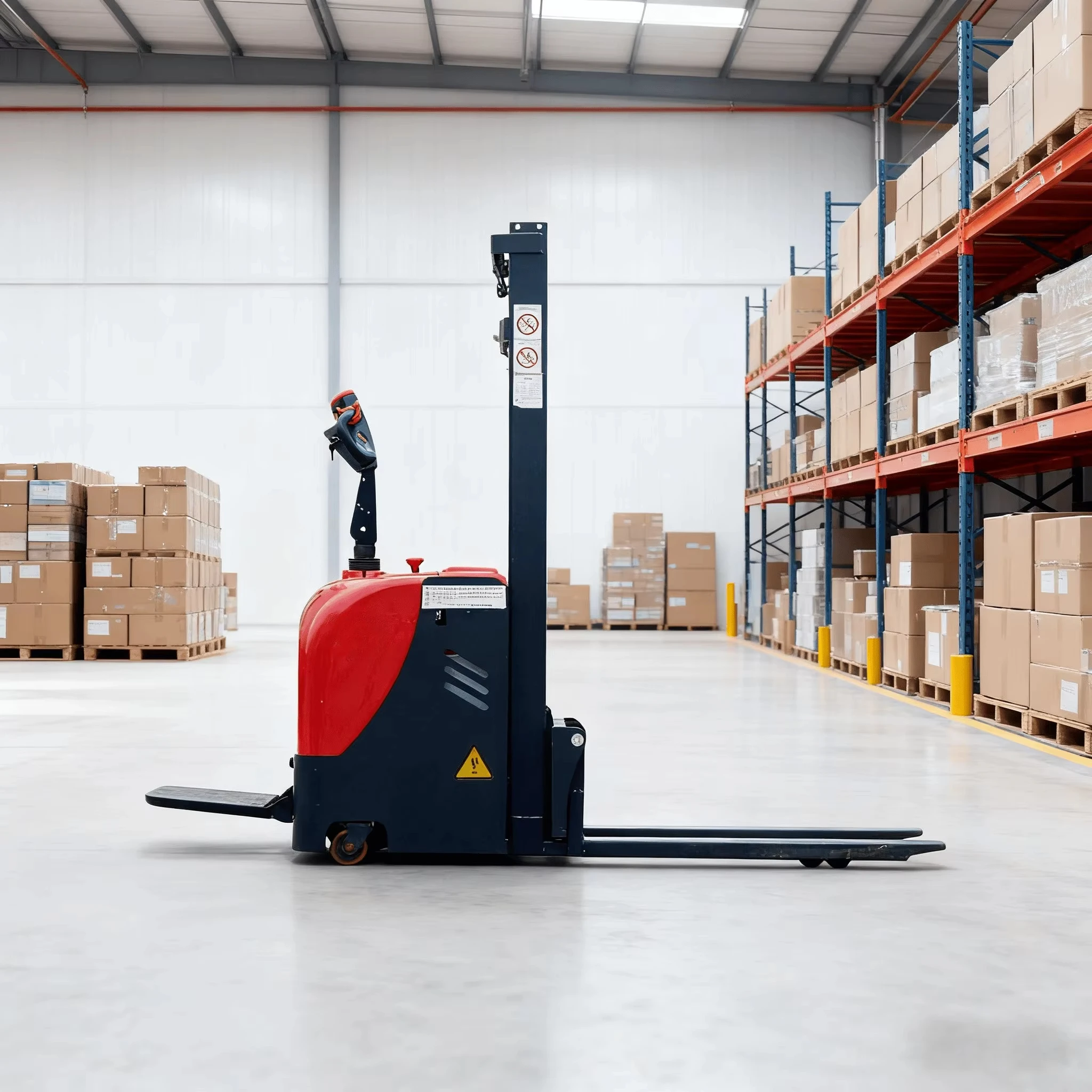 2 Ton 2 Meter Electric Self-Loading Hand Stacker Full Electric Pallet Stacker