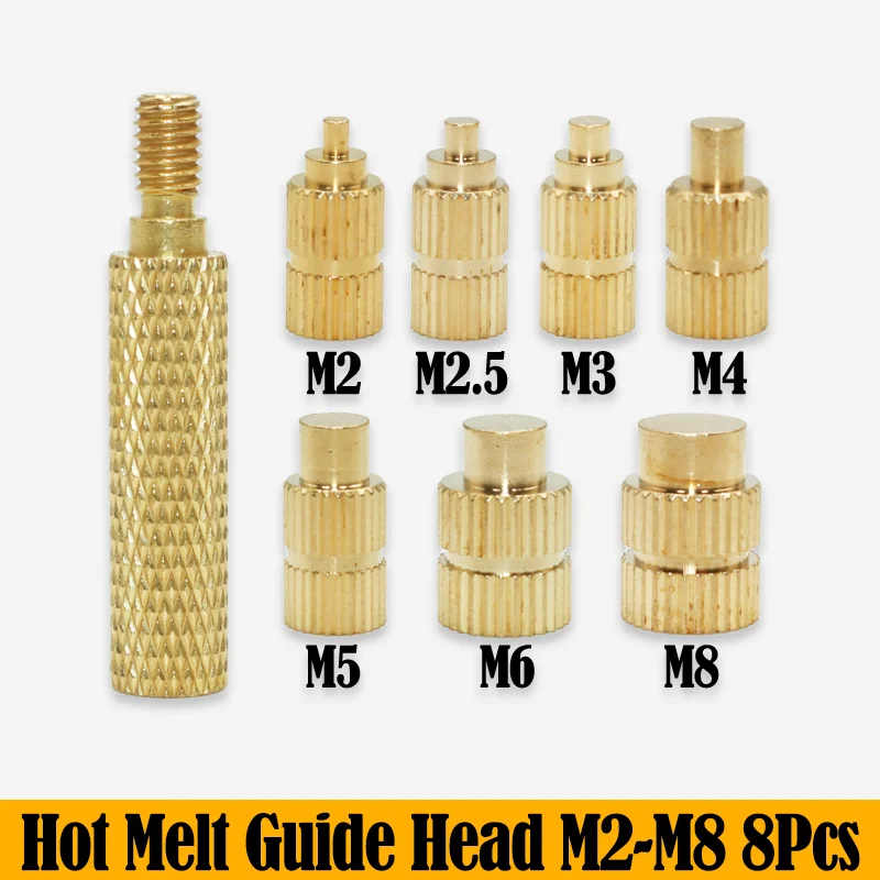Heat Set Einsatz Presswerkzeug Elektrische Lötkolbenspitze M2 M3 M4 M5 M6 M8 Gewinde Messing Einsätze Mutter eingebettetes Kit für 3D-Druck