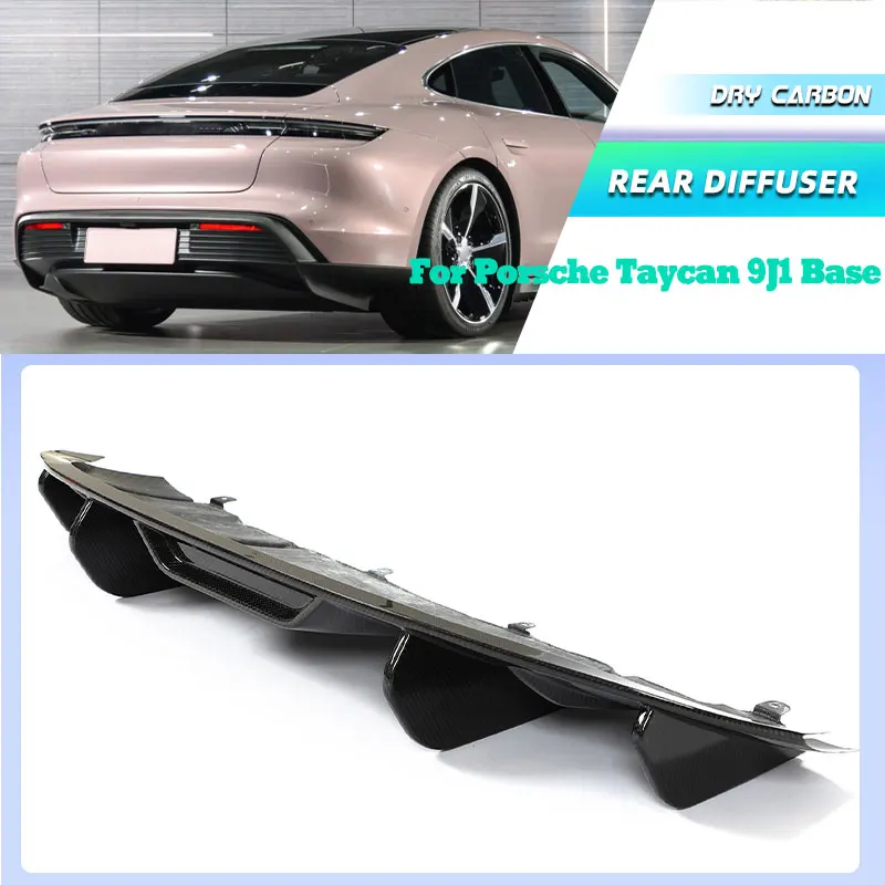 

Prepreg Dry Carbon Car Rear Bumper Diffuser Lip Spoiler for Porsche Taycan 9J1 Standard 2019 2020 Racing Rear Apron Lip Body Kit