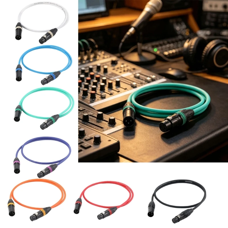 Mic Cable 3Pin XLR Male to Female Extension Cable 0.5m for Microphone Mixer, Locking Female Connector, Stage Recording 896C