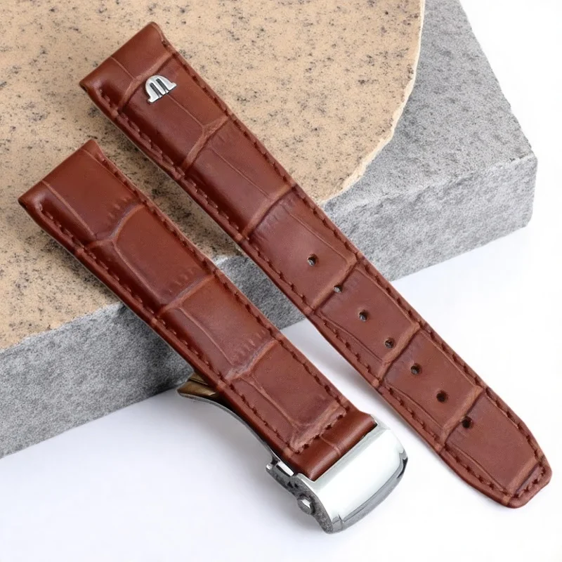 

Для Maurice Lacroix кожаный ремешок для часов Pontos PT6148 PT6388 Les Classiques ремешок из воловьей кожи складная пряжка черный коричневый 20 мм 22 мм