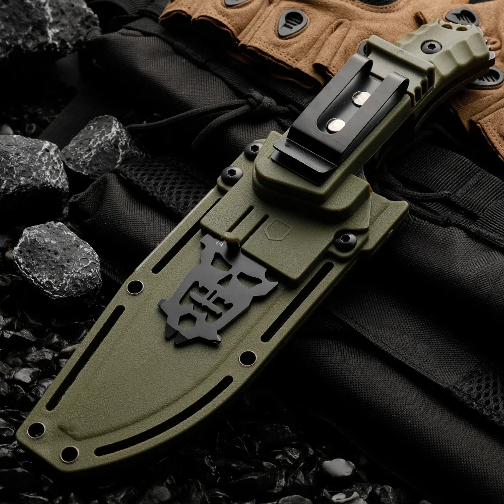 Hoja fija multifuncional de alta calidad: cuchillo de supervivencia de emergencia para acampar, rescate y emergencias al aire libre, regalo para hombres