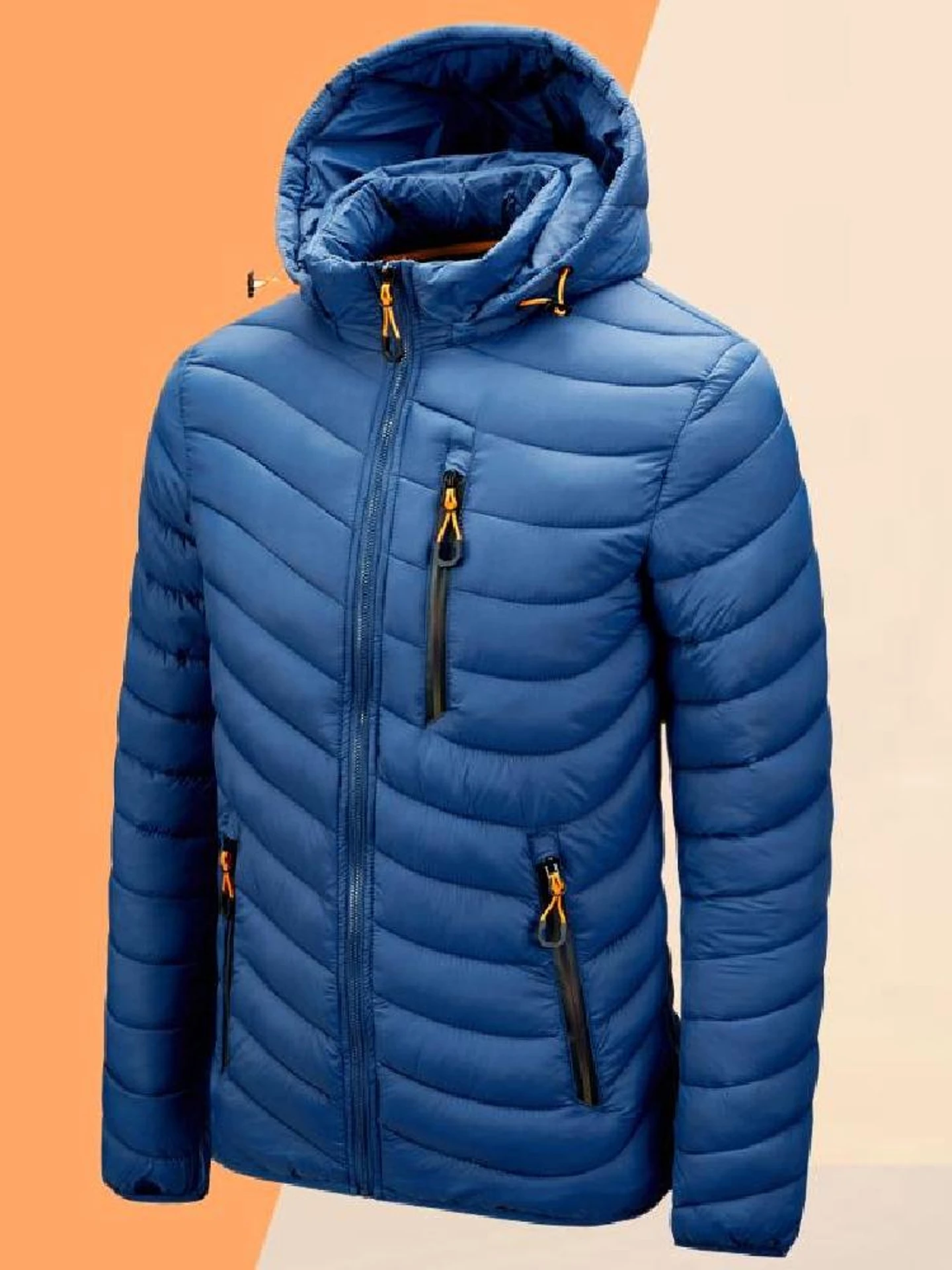 

Повседневная легкая мужская хлопковая куртка с капюшоном, съемная кепка, стеганое пальто, модная городская версия, обычный Le...