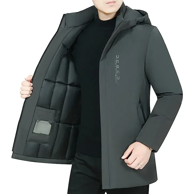 Hooded Plus Size Winter Parka Mens New Casual Thicken Cotton Fashion Cotton Male Jacket Hooded Outwear Windproof Warm Coat