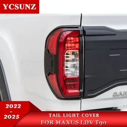ABS Matte Black Tail Light Cover For Maxus LDV T90 2022 2023 2024 2025 Rear Lamp Hood Car Exterior Parts Pick up Truck