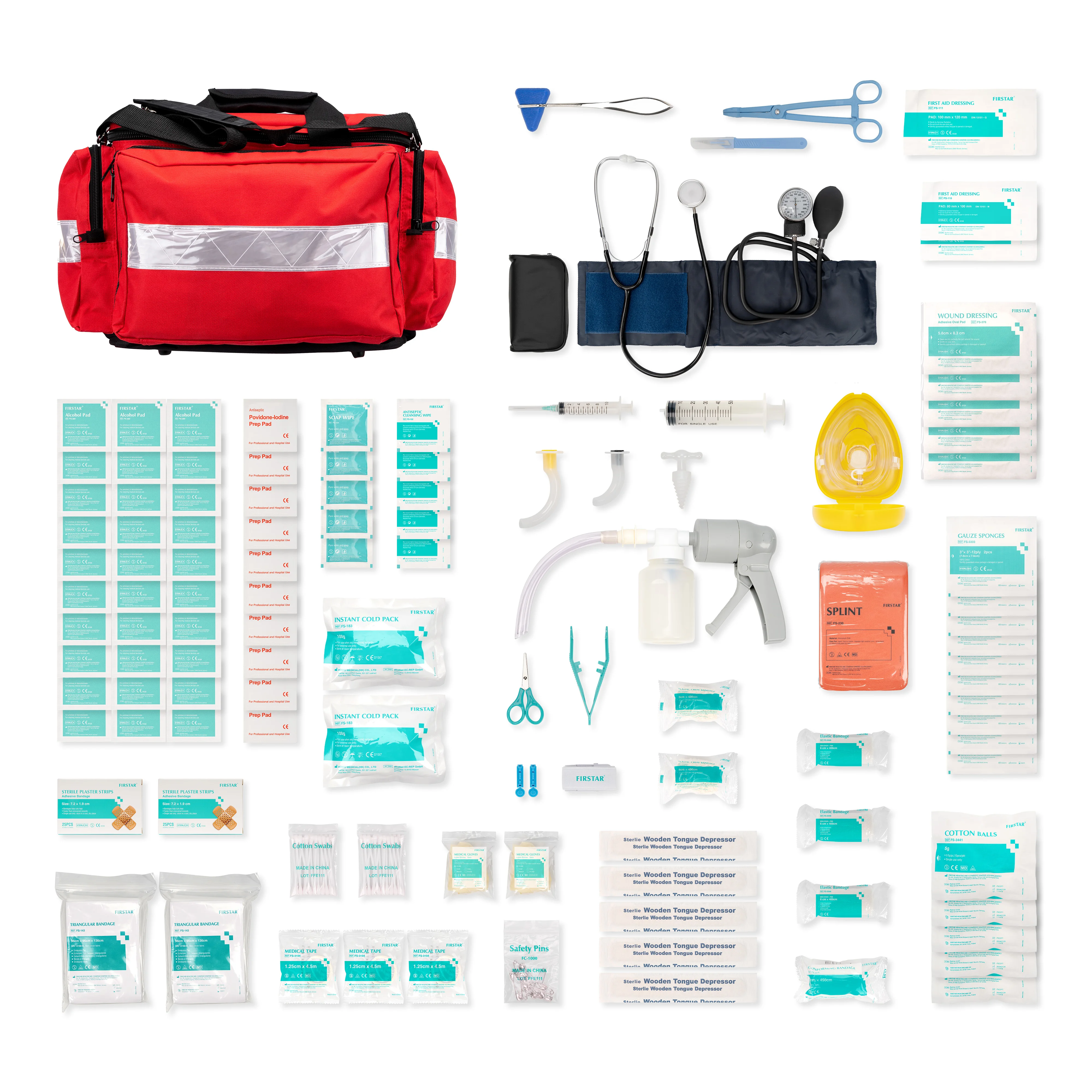 Professional First Aid Kit of indoor and outdoor : Plus Emergency Medical Supplies for Camping, Travelling, Hiking etc.