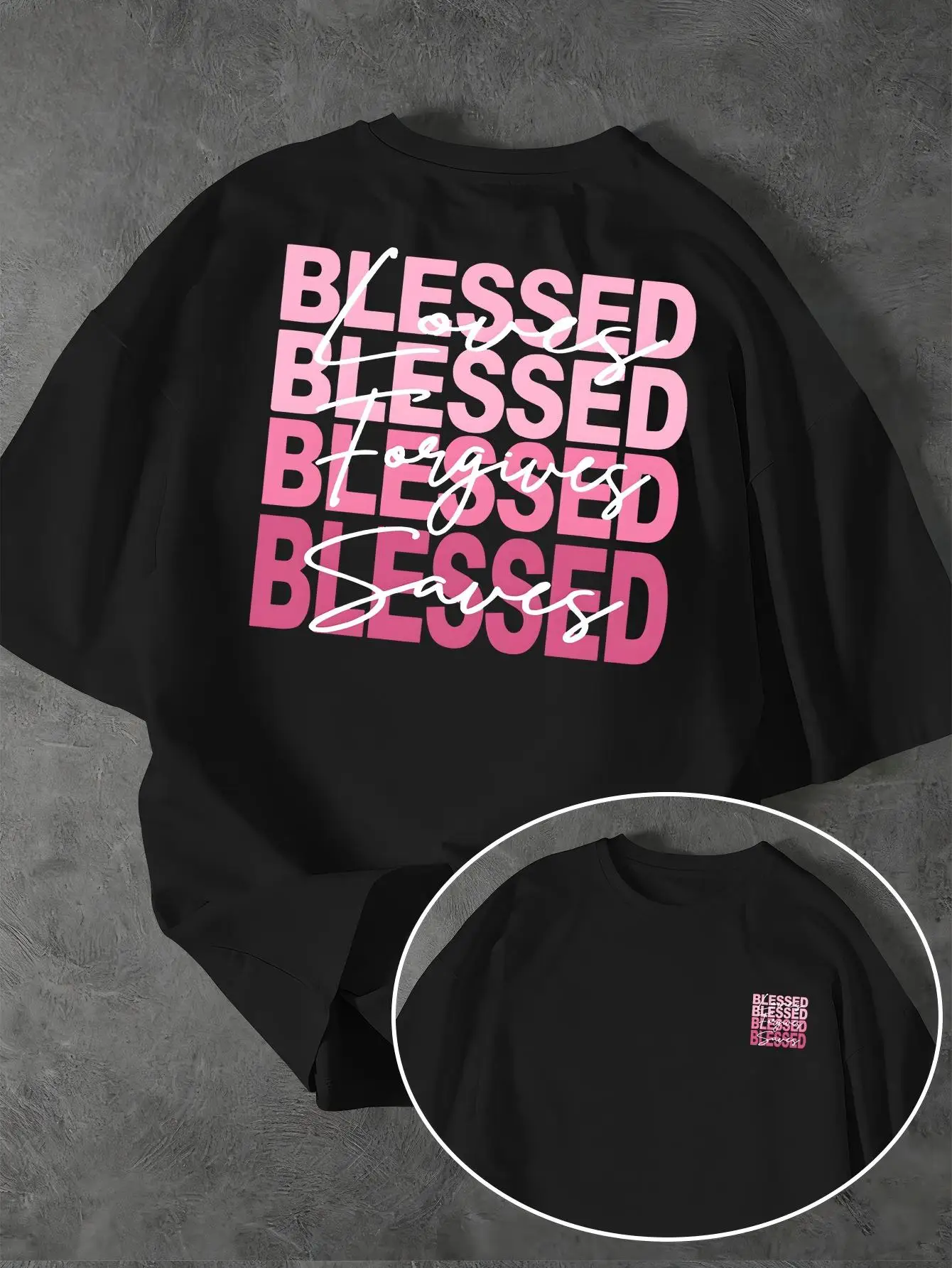 Jesus Saves Blessed T-Shirt Christian Quote Graphic Tee Summer Casual Short Sleeve Faith Inspired Religious Streetwear Top