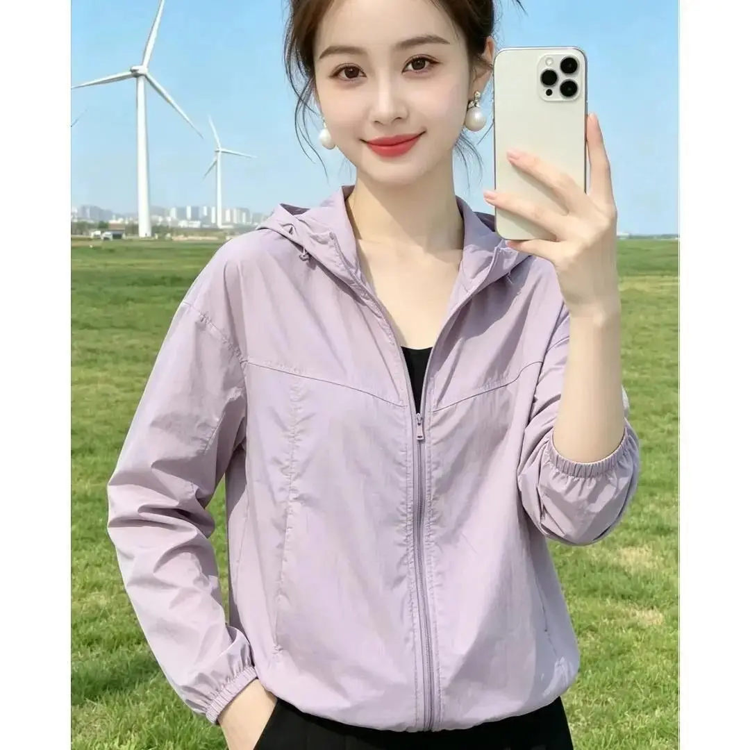 UV Breathable Sun-protective Clothing Jacket 2026 Summer New Sunscreens Coat Women Hooded Casual Outwear Short Feminine Outcoat
