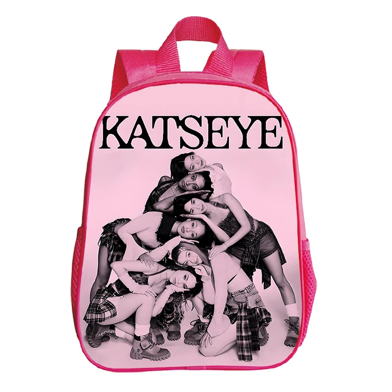 Star KATSEYE Printed Backpack Kids Primary School Bag Nursery Girls Pink Bookbag Kindergarten Bags Children Waterproof Rucksack