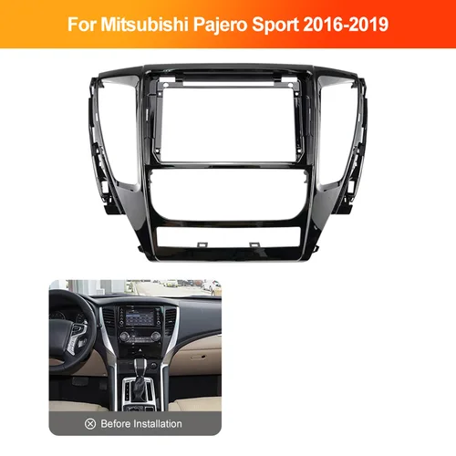 Imagen 2 del producto Para Mitsubishi Pajero Sport 2016-2021 Kit de Panel de montaje adaptador Android Radio tablero marco de coche Fascia 9/10,1 pulgadas