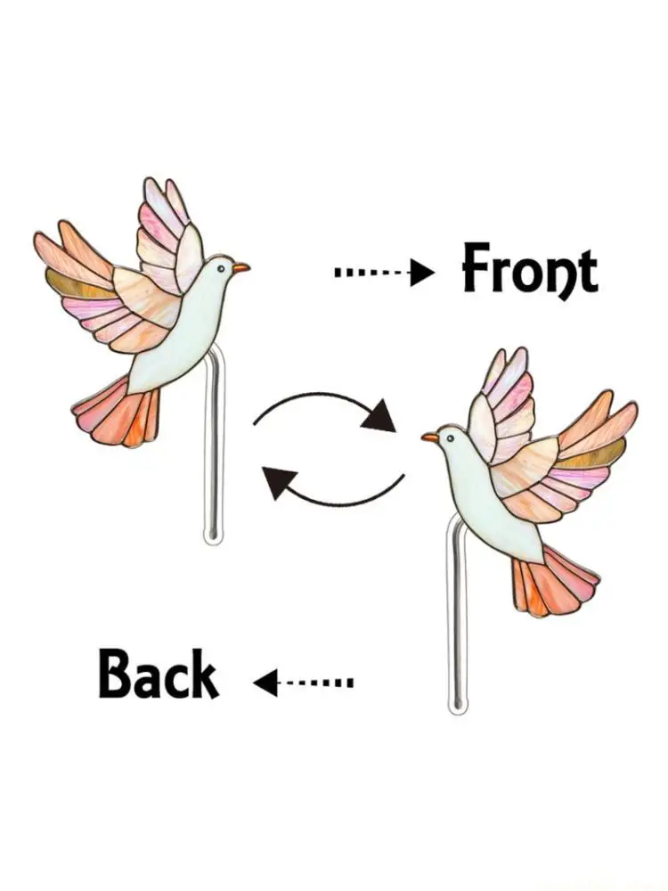 

QX2E Acrylic Birds Stake Outdoor Sign Decoration Waterproof Scratch Resistant Garden Sign For Outdoor Plant Pot Ornament