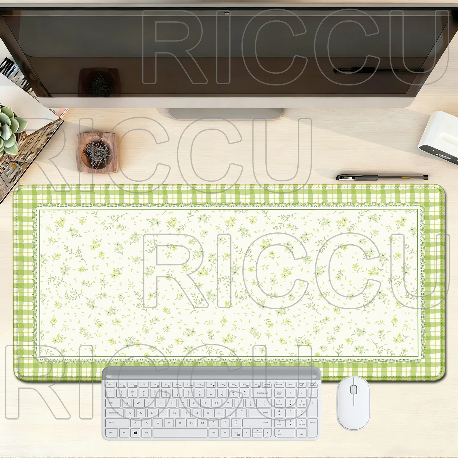 XXL HD-Druck Retro-Blumenmuster im persischen Stil Mauspad Große Schreibtischunterlage PC Büro Gamer Tastaturunterlage 40x90cm Mauspad Tischset Teppich – Detail 5