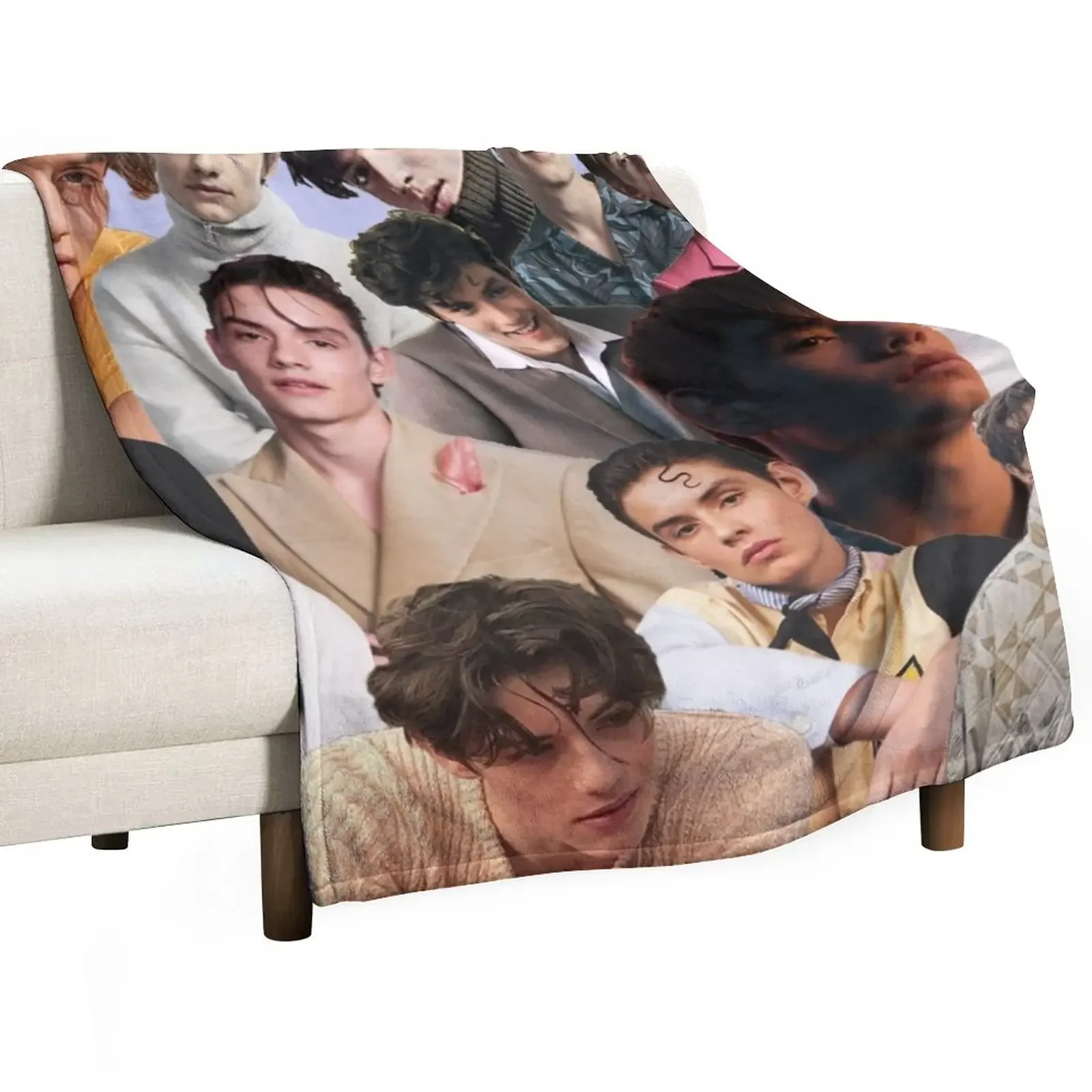 

Louis Partridge Collage Throw Blanket Multi-Purpose Decorative Sofa Luxury Designer Soft Blankets