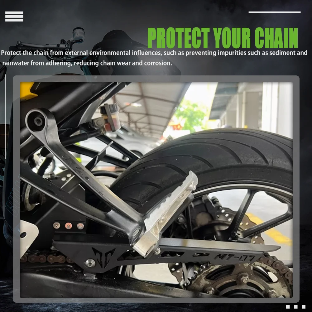 Motorcycle Parts Rear Wheel Modified Mudguard With Chain Protection Cover For Yamaha MT-07 MT07 Tracer 7/GT Tracer 700 XSR700 - view 2