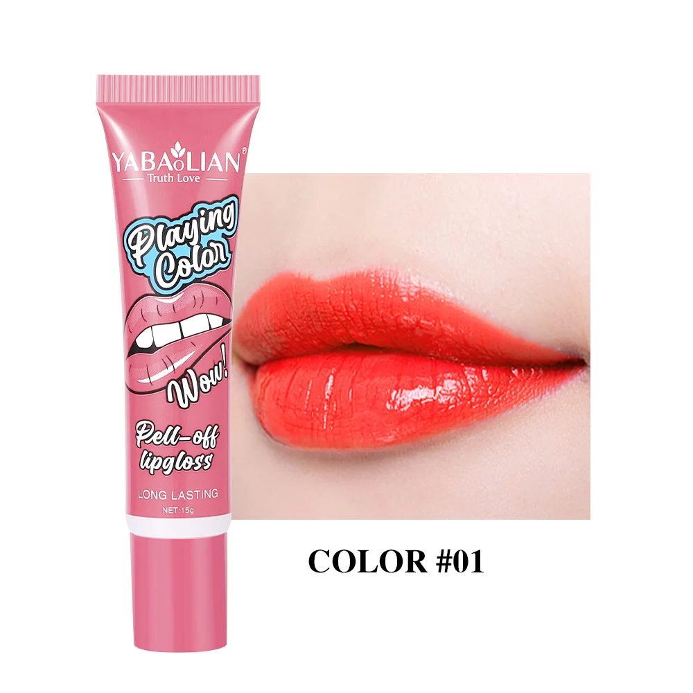 Peel Off Lip Gloss Contorno opaco Contorno Tatuaggi Labbra Macchia Trasferimento Resistente Strappo Rosa naturale Tinta labbra Trucco impermeabile