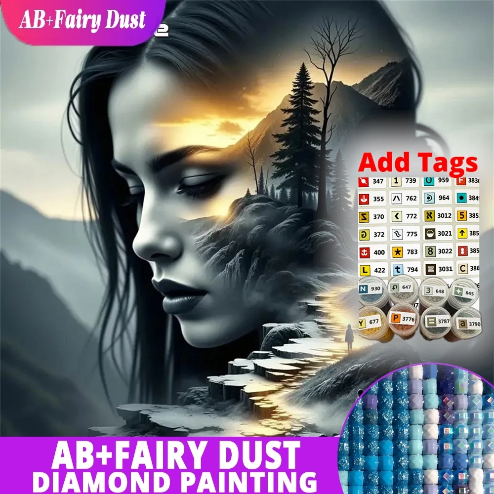 

Новинка: Алмазная мозаика AB Fairy Dust DMC, стикеры для DIY-картины, Алмазная вышивка, Картина с горным пейзажем, Женский портрет, Стразы, Вышивка, Мозаика